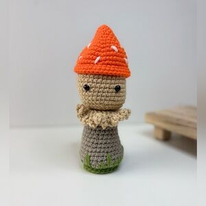 Handmade Mushroom Wildling Crochet Amigurumi Doll Holiday Decor